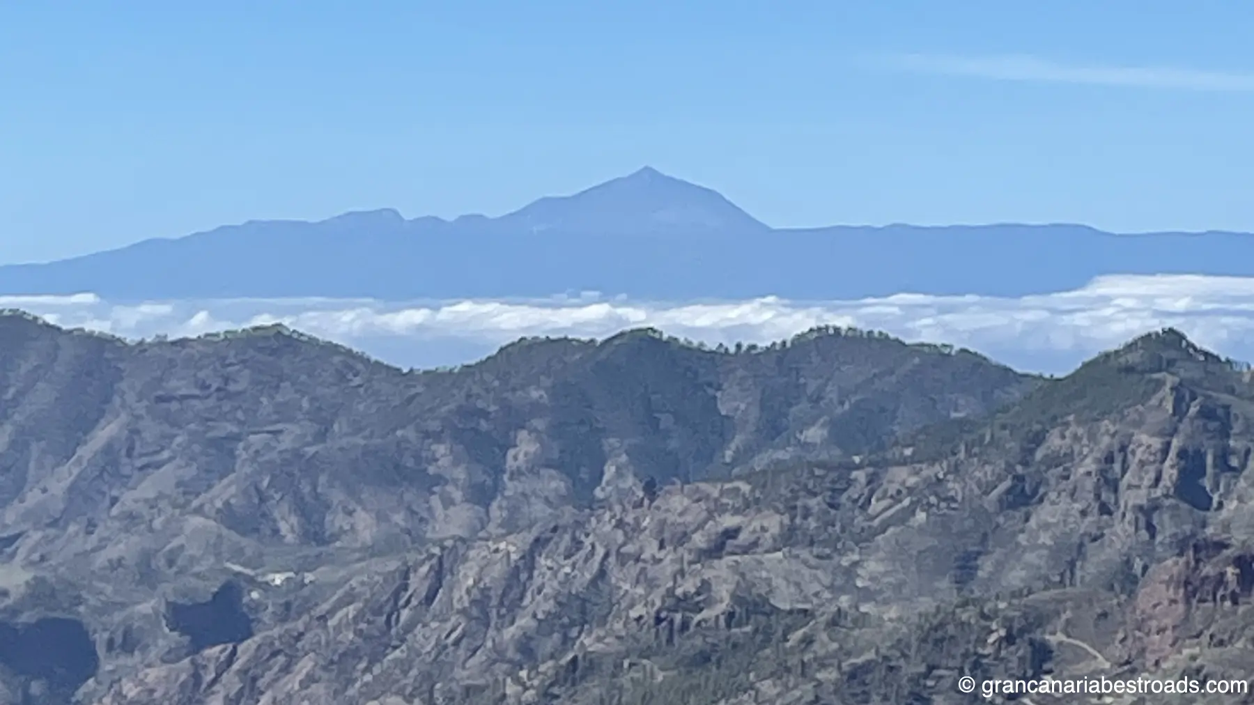 The spectacular view of Mount Teide from the monastery's terrace