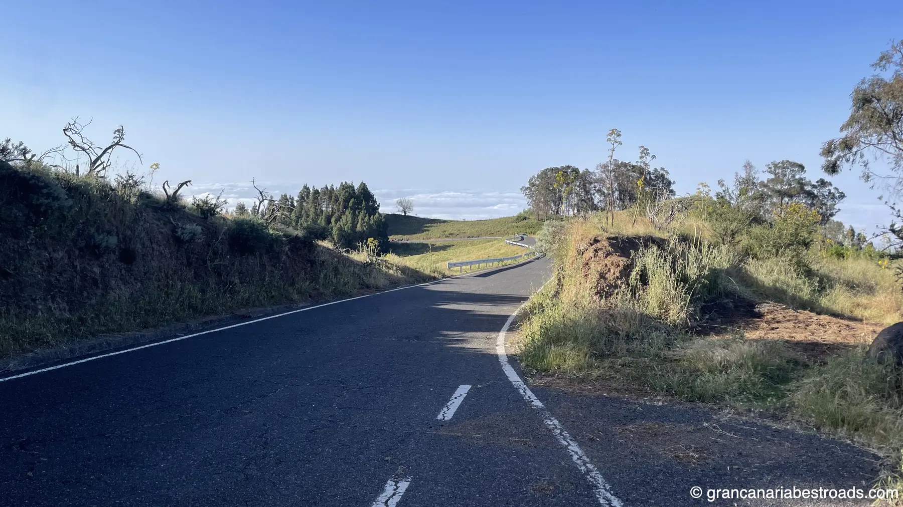A stretch of road along the mountain ridge